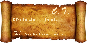 Ofenbecher Tivadar névjegykártya